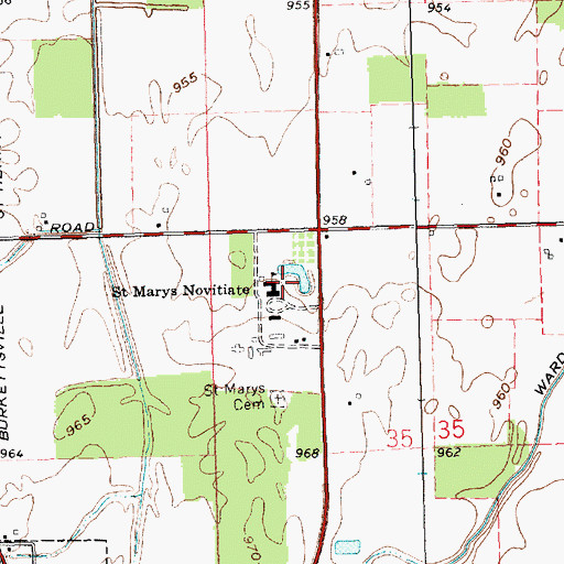 Topographic Map of Saint Marys Novitiate, OH