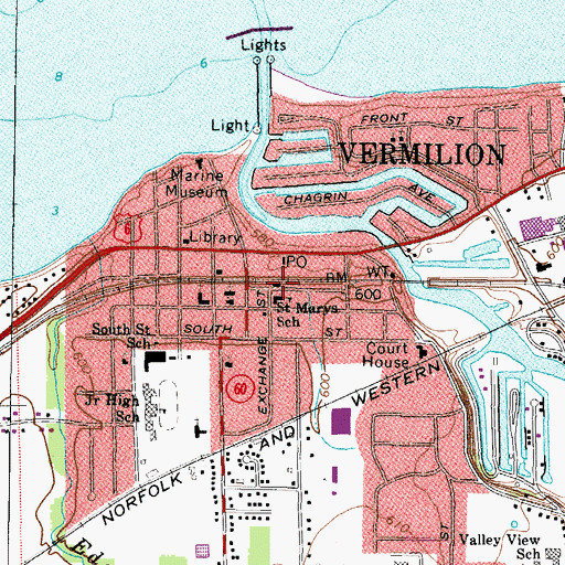 Topographic Map of Saint Marys School, OH