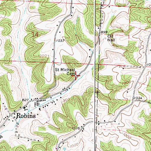 Topographic Map of Saint Michael Cemetery, OH
