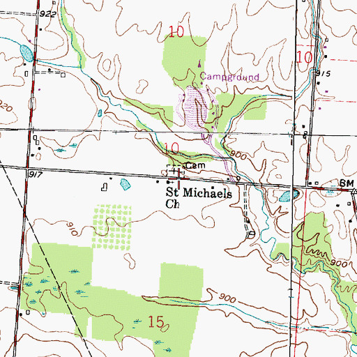 Topographic Map of Saint Michaels Church, OH