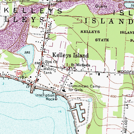 Topographic Map of Saint Michael Roman Catholic Church, OH