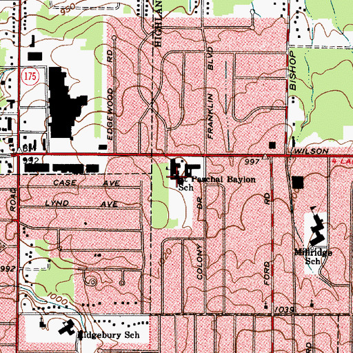Topographic Map of Saint Paschal Baylon School, OH