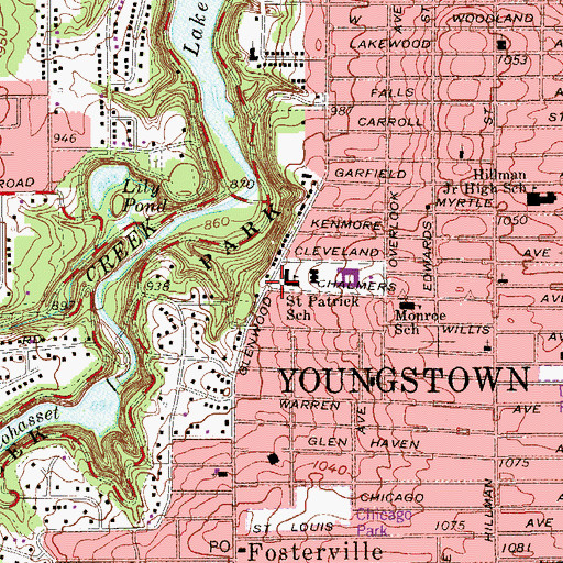 Topographic Map of Saint Patrick School, OH