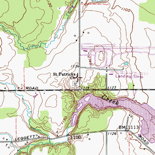 Topographic Map of Saint Patricks Church, OH