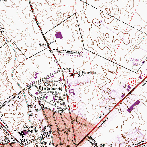 Topographic Map of Saint Patricks School, OH