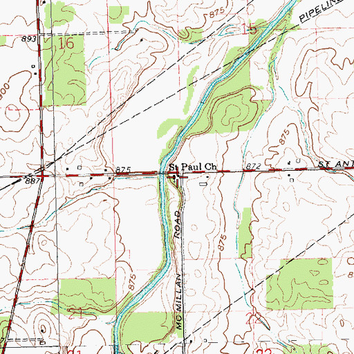Topographic Map of Saint Paul Church, OH