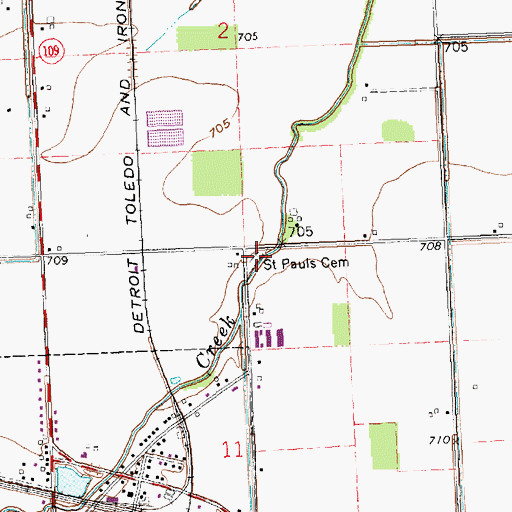 Topographic Map of Saint Pauls Cemetery, OH