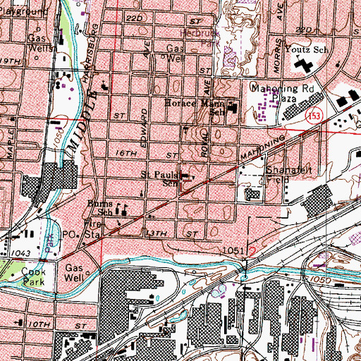 Topographic Map of Saint Pauls School, OH