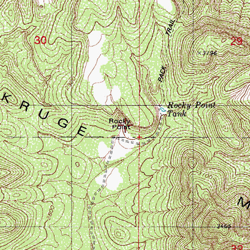 Topographic Map of Rocky Point, AZ