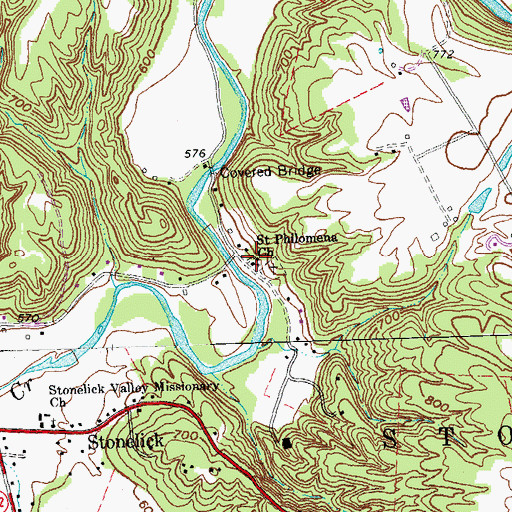 Topographic Map of Saint Philomena Church, OH