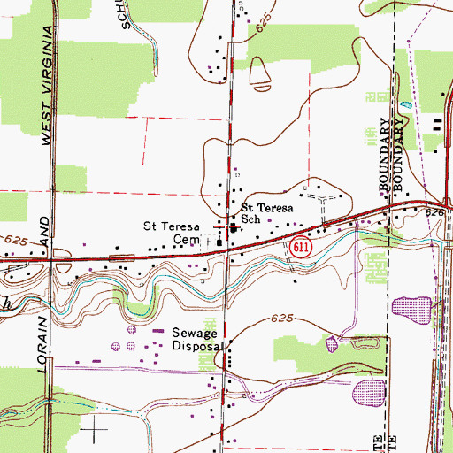 Topographic Map of Saint Teresa School, OH