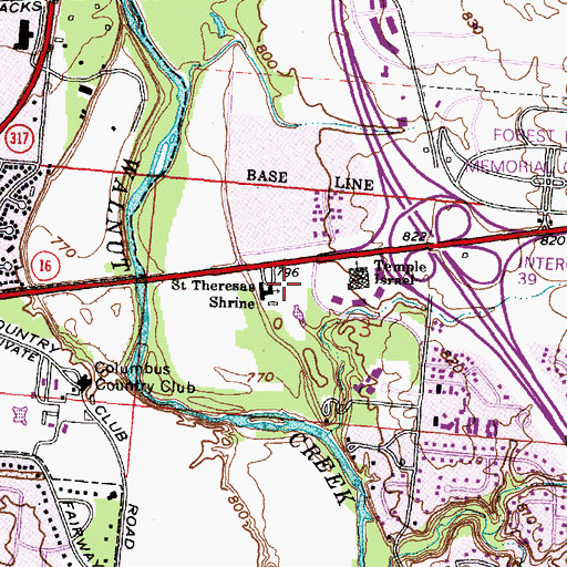 Topographic Map of Saint Theresas Shrine, OH