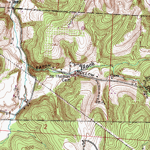 Topographic Map of Saint Thomas Cemetery, OH