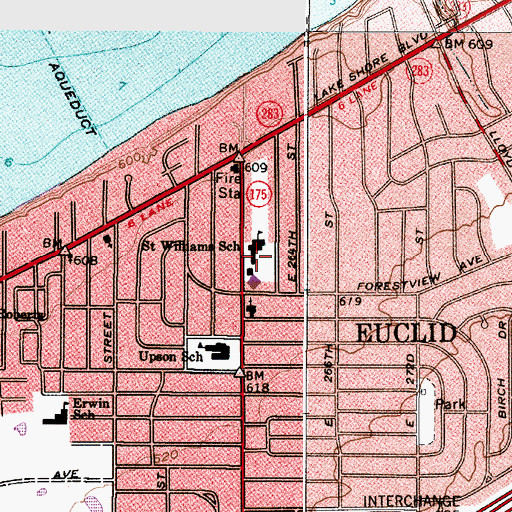 Topographic Map of Saints Robert and William Catholic School, OH