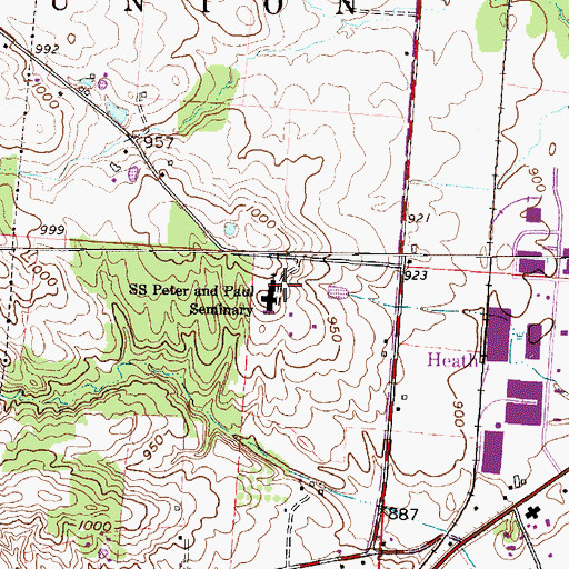 Topographic Map of Saints Peter and Paul Seminary, OH