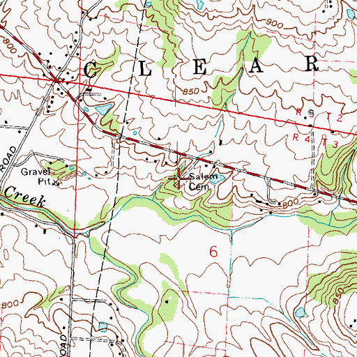 Topographic Map of Salem Cemetery, OH