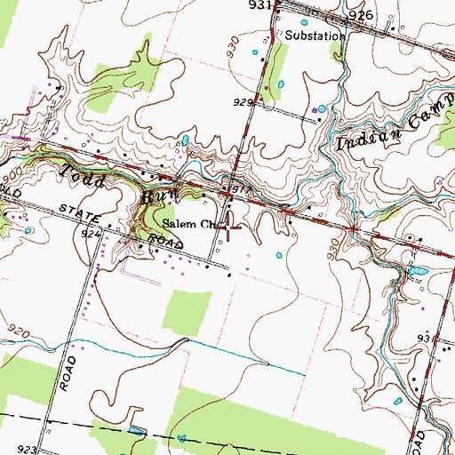 Topographic Map of Salem Church, OH
