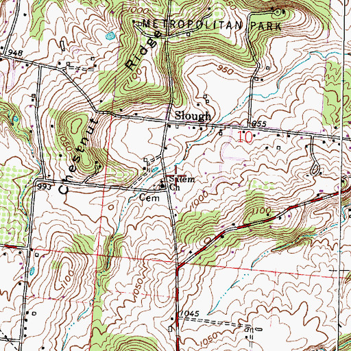 Topographic Map of Salem Church, OH
