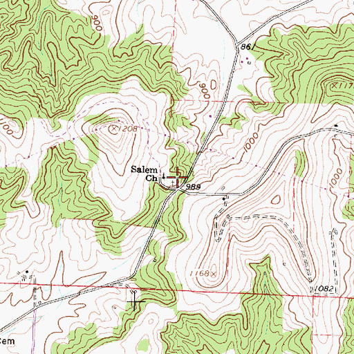 Topographic Map of Salem Baptist Church, OH