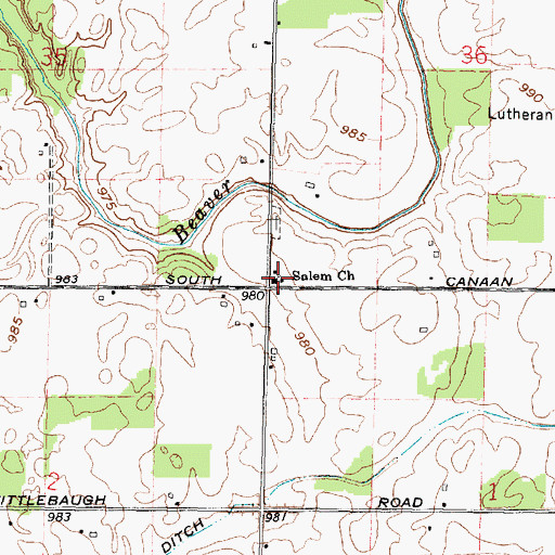 Topographic Map of Salem Evangelical Church, OH