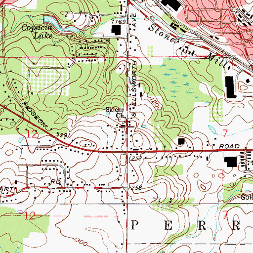 Topographic Map of Salem Church, OH