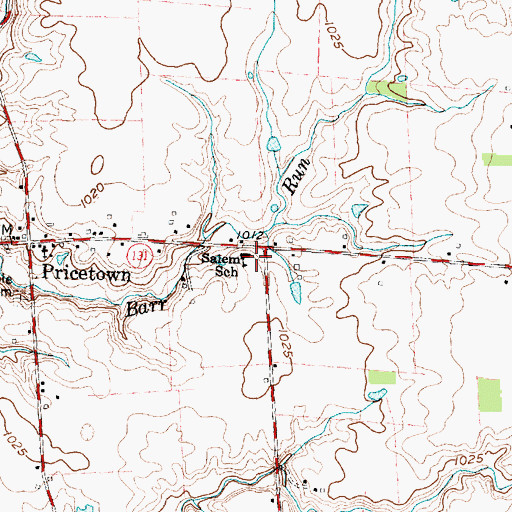 Topographic Map of Salem School, OH