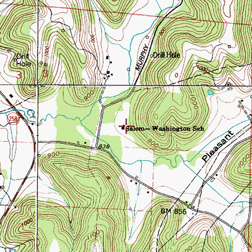 Topographic Map of Salem-Washington School, OH