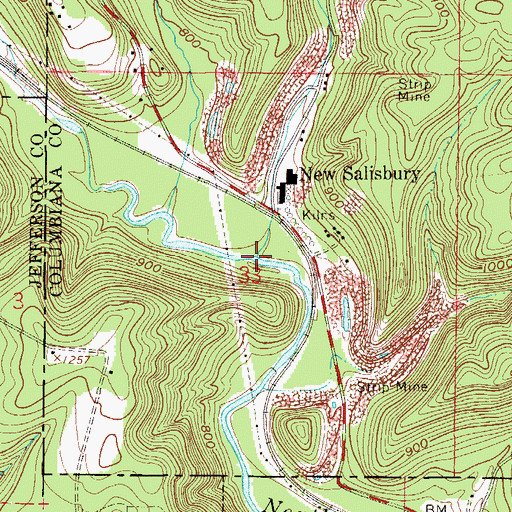 Topographic Map of Salisbury Run, OH