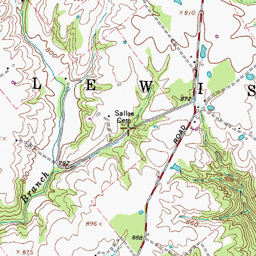 Topographic Map of Sallee Cemetery, OH