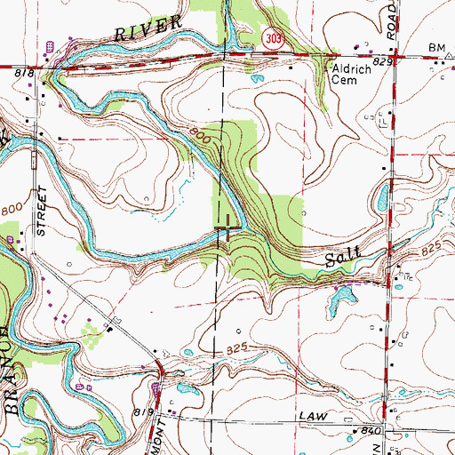 Topographic Map of Salt Creek, OH