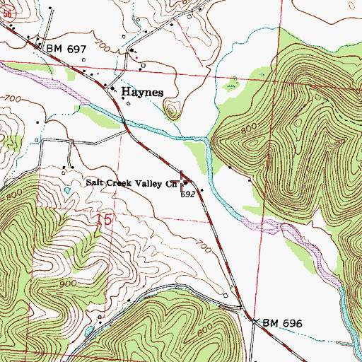 Topographic Map of Salt Creek Valley Church, OH