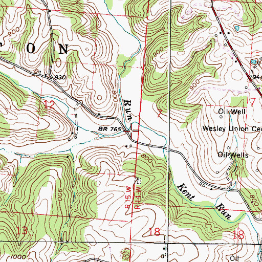Topographic Map of Salt Run, OH