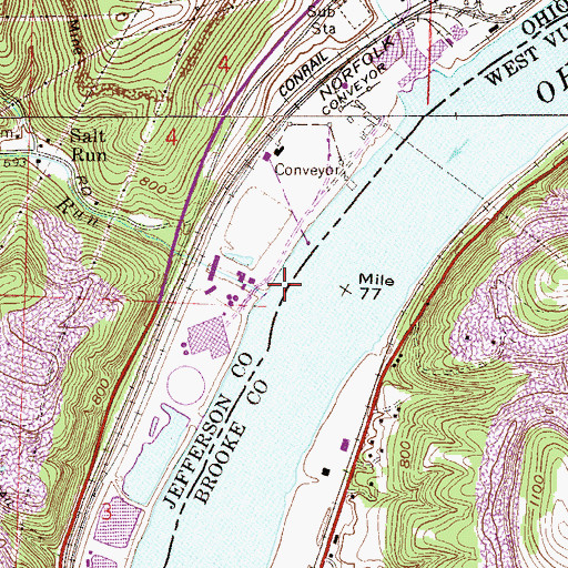 Topographic Map of Salt Run, OH