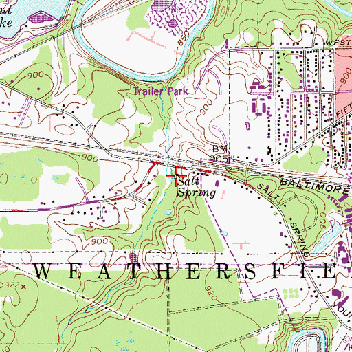 Topographic Map of Salt Spring, OH