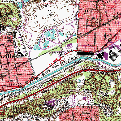 Topographic Map of Salway Park, OH