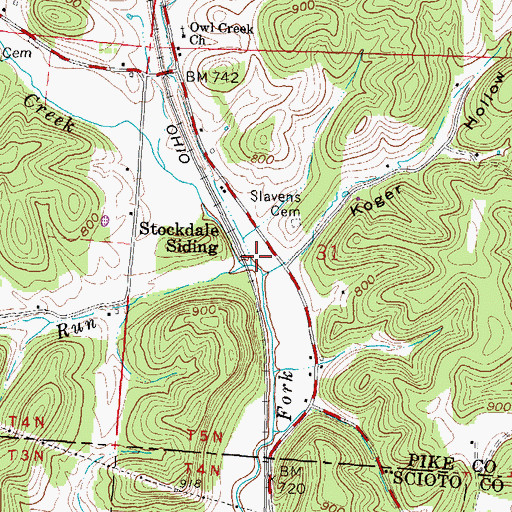 Topographic Map of Sand Run, OH