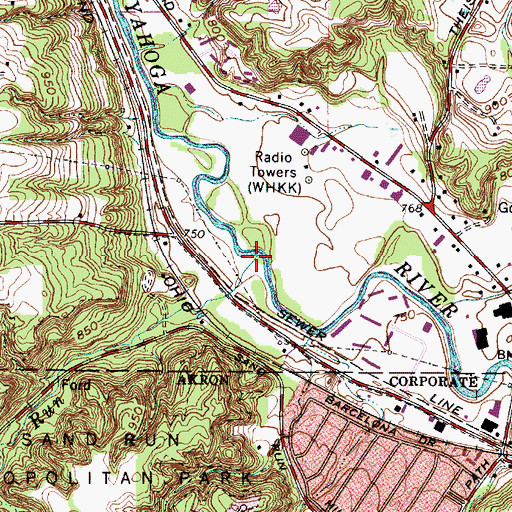 Topographic Map of Sand Run, OH