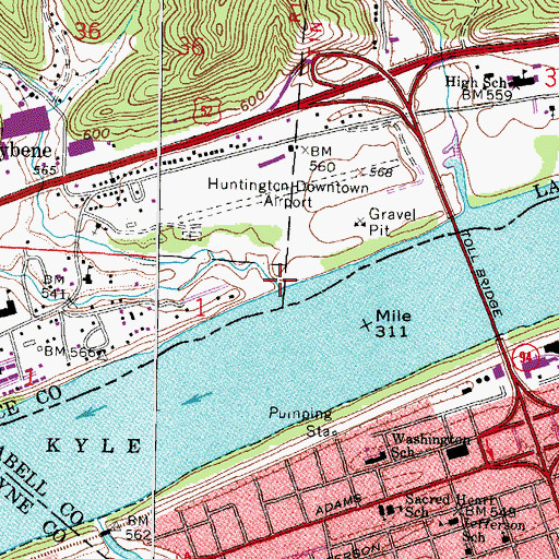 Topographic Map of Sandusky Creek, OH