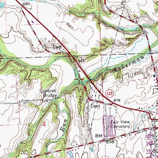 Topographic Map of Sandy Run, OH