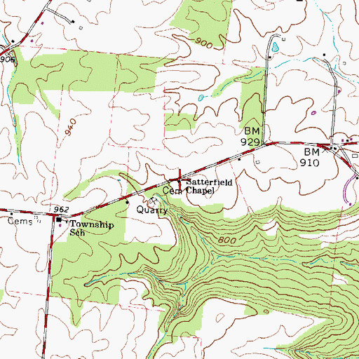 Topographic Map of Satterfield Chapel, OH