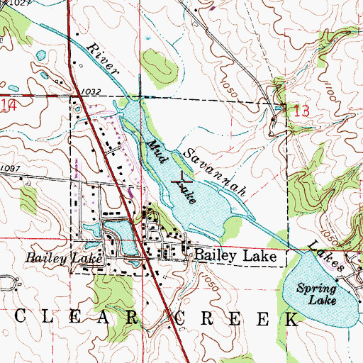 Topographic Map of Savannah Lakes, OH