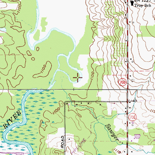 Topographic Map of Sawyer Brook, OH