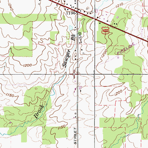 Topographic Map of Sawyer Brook, OH