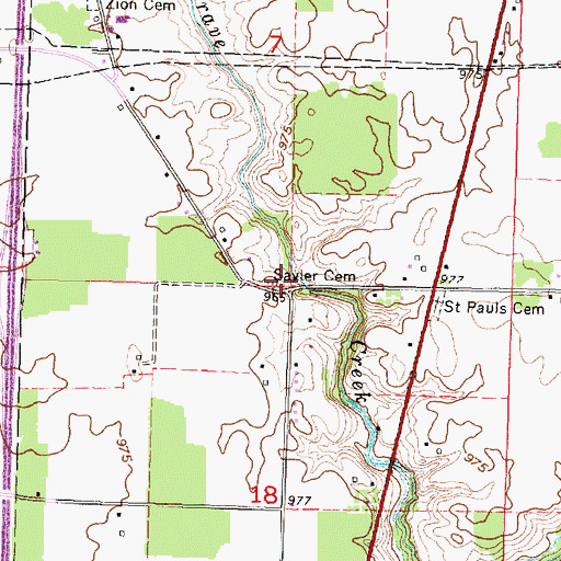 Topographic Map of Sayler Cemetery, OH