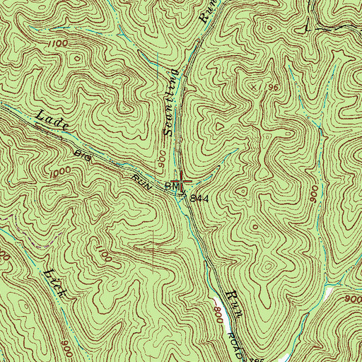 Topographic Map of Scantling Run, OH