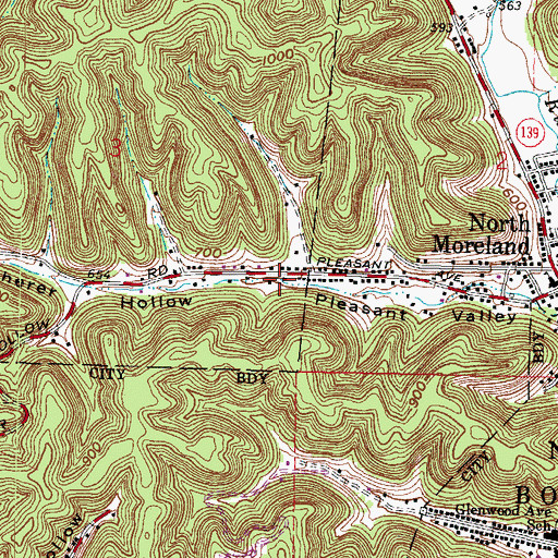 Topographic Map of Scherer Hollow, OH