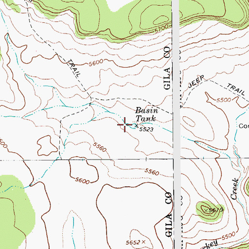 Topographic Map of Basin Tank, AZ