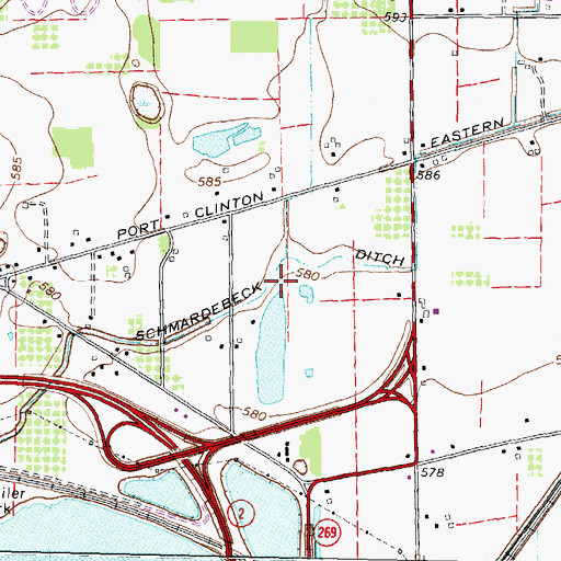 Topographic Map of Schmardebeck Ditch, OH