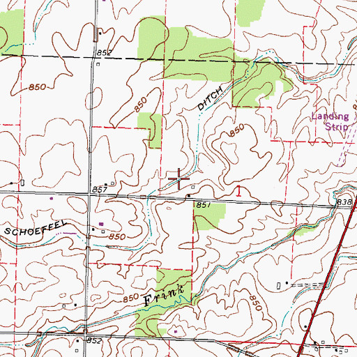Topographic Map of Schoeffel Ditch, OH