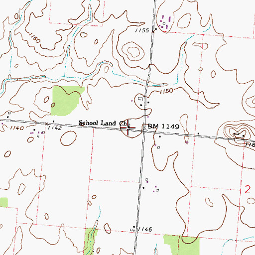 Topographic Map of School Land Church, OH